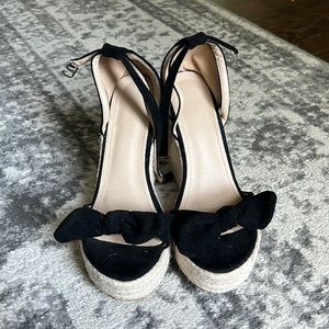 Shein Black suede wedges size 9.